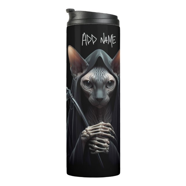 Bouteilles Isothermes Custom Grim Reaper Sphynx Cat Skeleton Funny Cats (Tourné sur la droite)