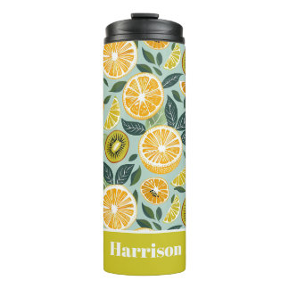 Bouteilles Isothermes Custom Lemon Pattern Water Bottle with Name