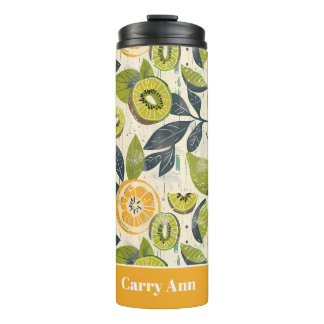 Bouteilles Isothermes Custom Lemon Pattern Water Bottle with Name