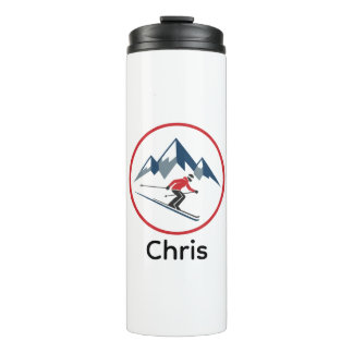 Bouteilles Isothermes Custom Thermal Tumbler – Downhill Skier Logo Desig