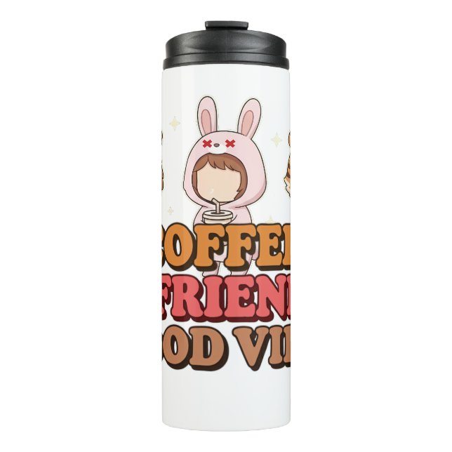 Bouteilles Isothermes Cute Animal Friends Coffee Lovers (Devant)