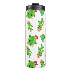 Bouteilles Isothermes Cute Cactus, Green Cactus, Motif Cactus