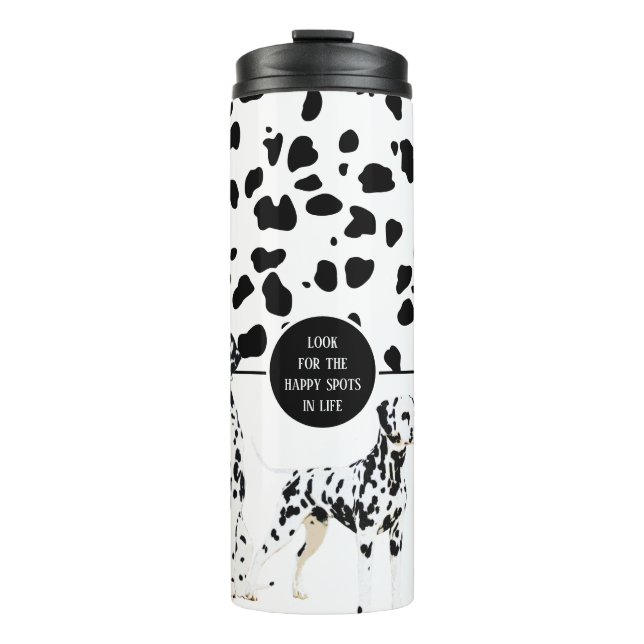 Bouteilles Isothermes Cute Dalmatiens Noir & Blanc Zones Joyeuses (Devant)