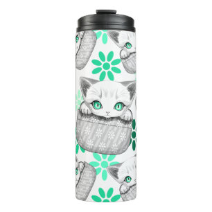 Bouteilles Isothermes Cute de chat et pointe joueuse à partir d'une poch