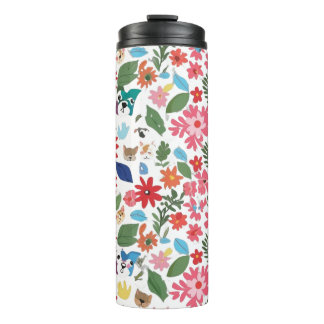 Bouteilles Isothermes Cute Floral & Animal Character Seamless Pattern - 