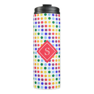 Bouteilles Isothermes Cute Girly Rainbow Pois personnalisés