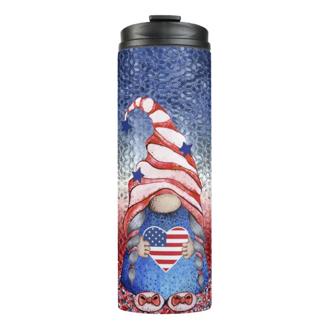 Bouteilles Isothermes Cute Gnomes Patriotique (Devant)