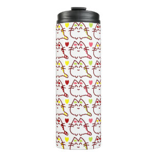 Bouteilles Isothermes Cute Kawaii Chats et Coeurs Motif