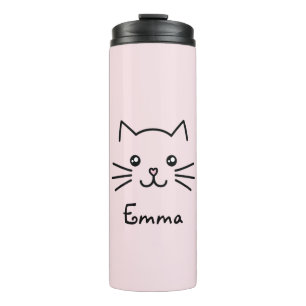 Bouteilles Isothermes Cute Kawaii Kitten Visage de chat avec nez de coeu