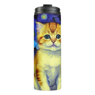 Bouteilles Isothermes Cute Kitten Starry Night Van Gogh