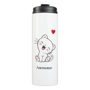 Bouteilles Isothermes Cute Kitty Chat & Coeur Tumbler Thermal