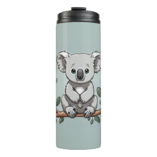 Bouteilles Isothermes Cute koala ours sur turquoise