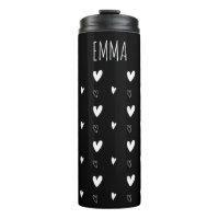 Cute Motif de Coeur Scandinave Noir Personnalisé