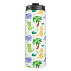 Bouteilles Isothermes Cute Neon Aquarelle Dinosaur Motif
