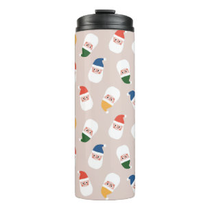 Bouteilles Isothermes Cute Père Noël fait face au Motif de Noël