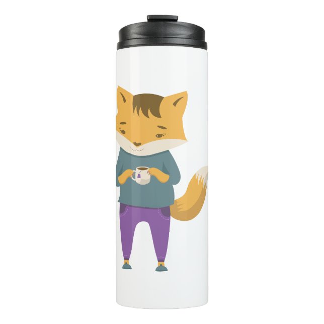 Bouteilles Isothermes Cute renard avec tasse de thé (Devant)