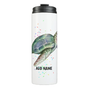 Bouteilles Isothermes Cute Sea Turtle Watercolor Ocean Life Ajouter un n