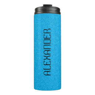 Bouteilles Isothermes Cyan Blue Parties scintillant Chic Motif Mame Pers