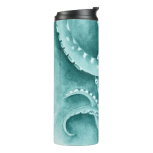 Bouteilles Isothermes Cyan Green tentacules monochrome