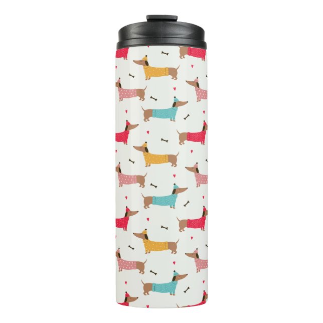 Bouteilles Isothermes Dachshunds en Sweaters Motif de vacances (Devant)