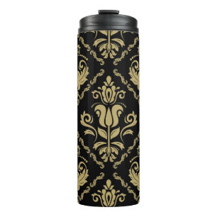 Bouteilles Isothermes Damask Black Gold : Classic Ornament.
