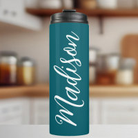 Dark Turquoise Blanc manuscrit Script personnalisé