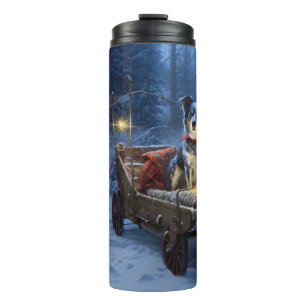 Bouteilles Isothermes Décor de Noël de l'hélier bleu neige