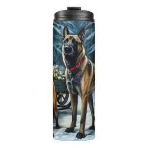 Bouteilles Isothermes Décor de Noël Malinoi Snowy Sleigh