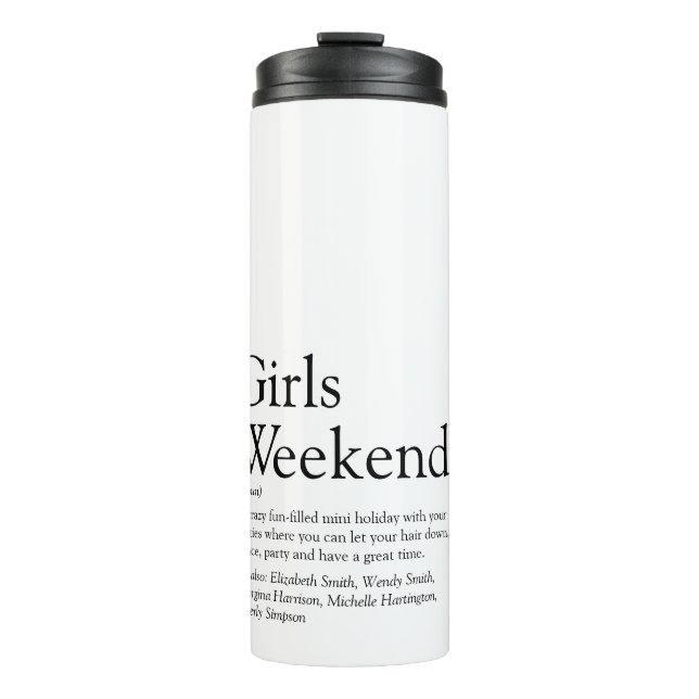 Bouteilles Isothermes Définition du week-end pour filles personnalisées (Devant)