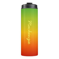 Dégradé Rouge Jaune Vert Tropical avec Votre Nom