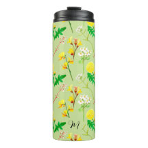 Délicat fleur sauvage vert clair. Personnalisé.