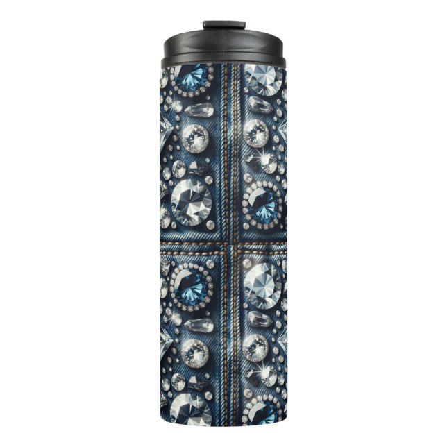 Bouteilles Isothermes Denim & Diamonds Bling Gemstone Glam Jewes (Devant)
