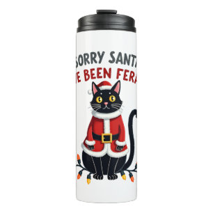 Bouteilles Isothermes Désolé Père Noël, j'ai été un chat noir sauvage po