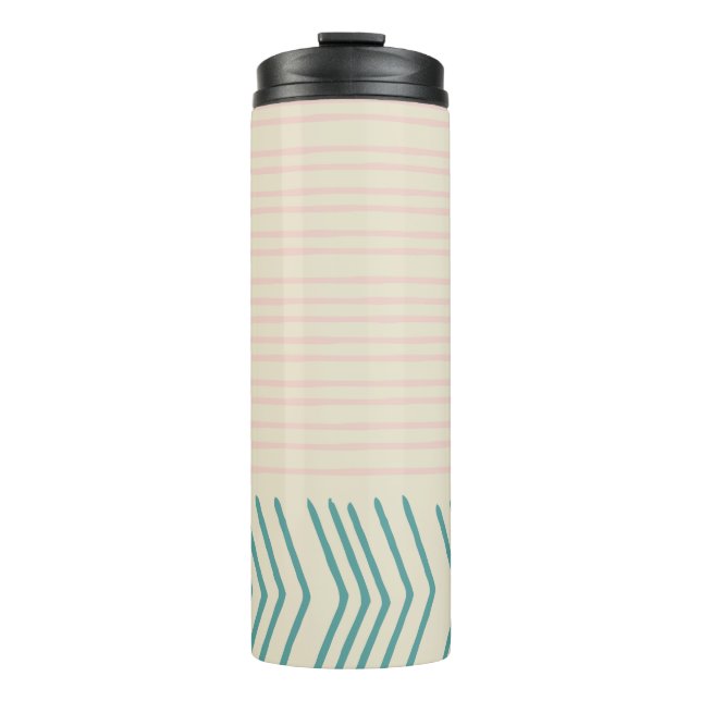 Bouteilles Isothermes Dessin Abstrait amusant en Turquoise et rose paste (Devant)