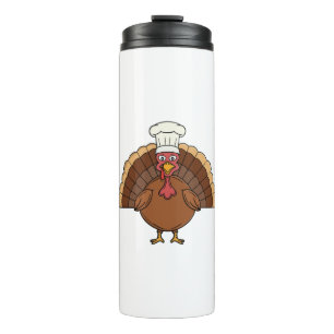 Bouteilles Isothermes Dessin animé dinde de chef Thanksgiving