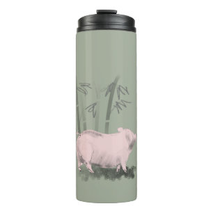 Bouteilles Isothermes Dessin original Cochon et bambou Paruline thermiqu