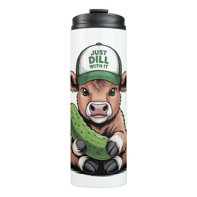 Bouteilles Isothermes Dill avec It Cow, Drôle Pickle (Devant)
