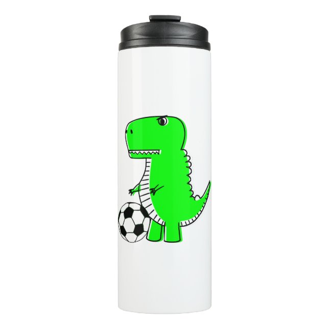 Bouteilles Isothermes Dinosaure Vert Aime Le Football (Devant)