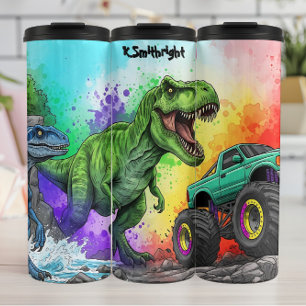 Bouteilles Isothermes Dinosaures Camion Monstre Action Arc-en-Ciel