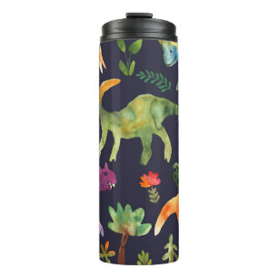 Bouteilles Isothermes Dinosaures floraux : Aquarelle