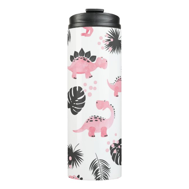 Bouteilles Isothermes Dinosaures roses : Motif Enfants mignons. (Devant)