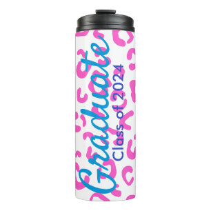 Bouteilles Isothermes Diplôme Pink Leopard Typographie
