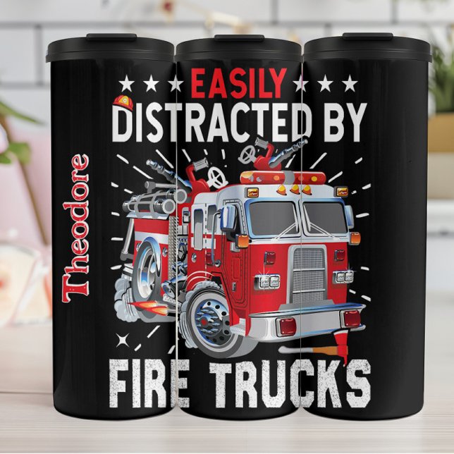 Bouteilles Isothermes Distracted By Red Fire Trucks (Créateur téléchargé)