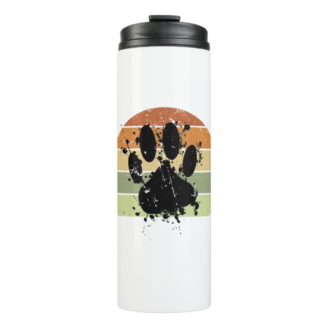 Bouteilles Isothermes Distresse Paint Spatter Dog Empreinte de patte Ret (Devant)