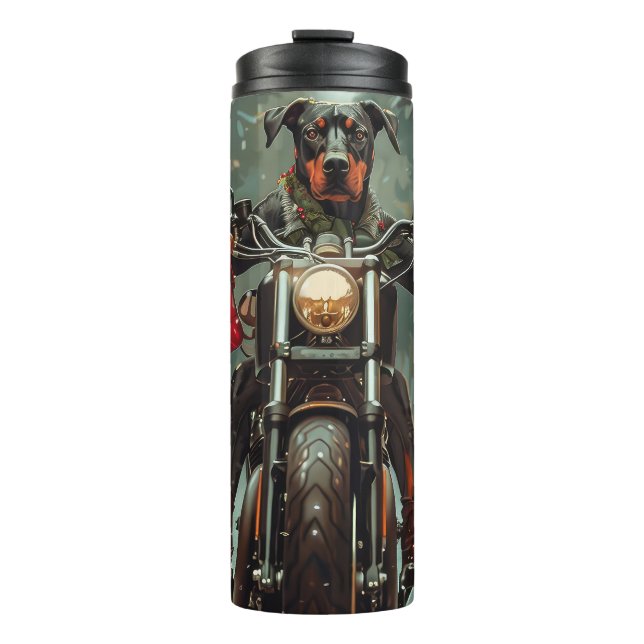 Bouteilles Isothermes Doberman Chien équitation Moto Noël (Devant)