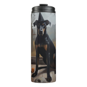 Bouteilles Isothermes Doberman Citrouille Halloween effroi