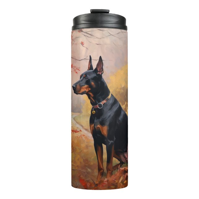 Bouteilles Isothermes Doberman en automne Feuilles automne Inspire (Devant)