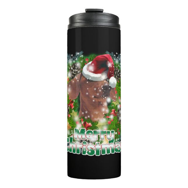 Bouteilles Isothermes Dog Lover Merry Christmas Dachshund (Devant)
