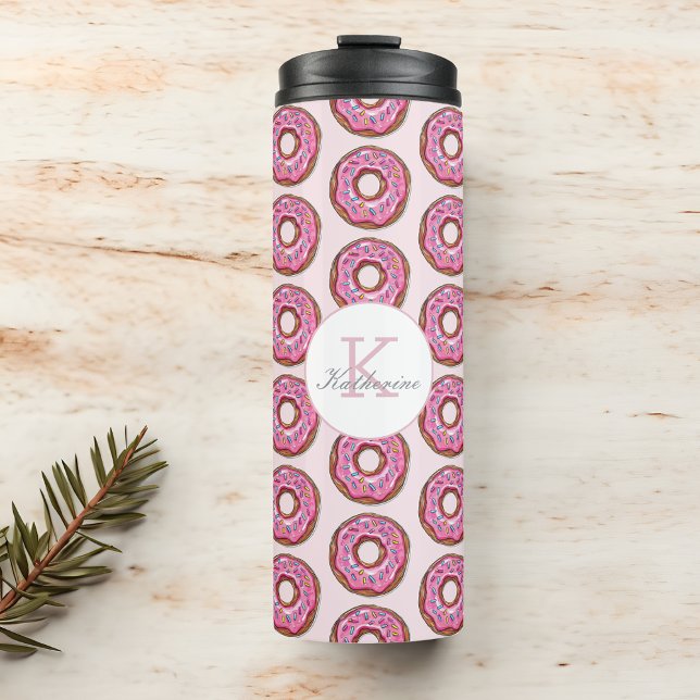 Bouteilles Isothermes Donut Sweet Girl Sprinkings Motif Nom personnalisé (Créateur téléchargé)