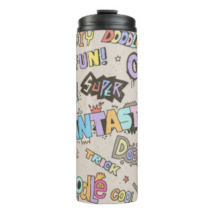 Bouteilles Isothermes Doodle Lettering Mots Cool amusant main vintage ti